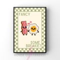 fancy some breakie? | Kitsch Kitchen checkerboard pastels collection print