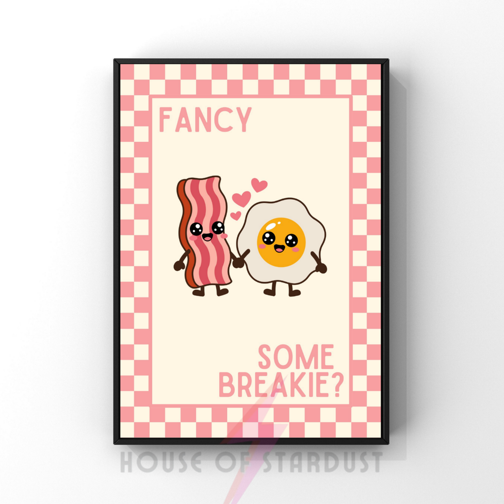 fancy some breakie? | Kitsch Kitchen checkerboard pastels collection print