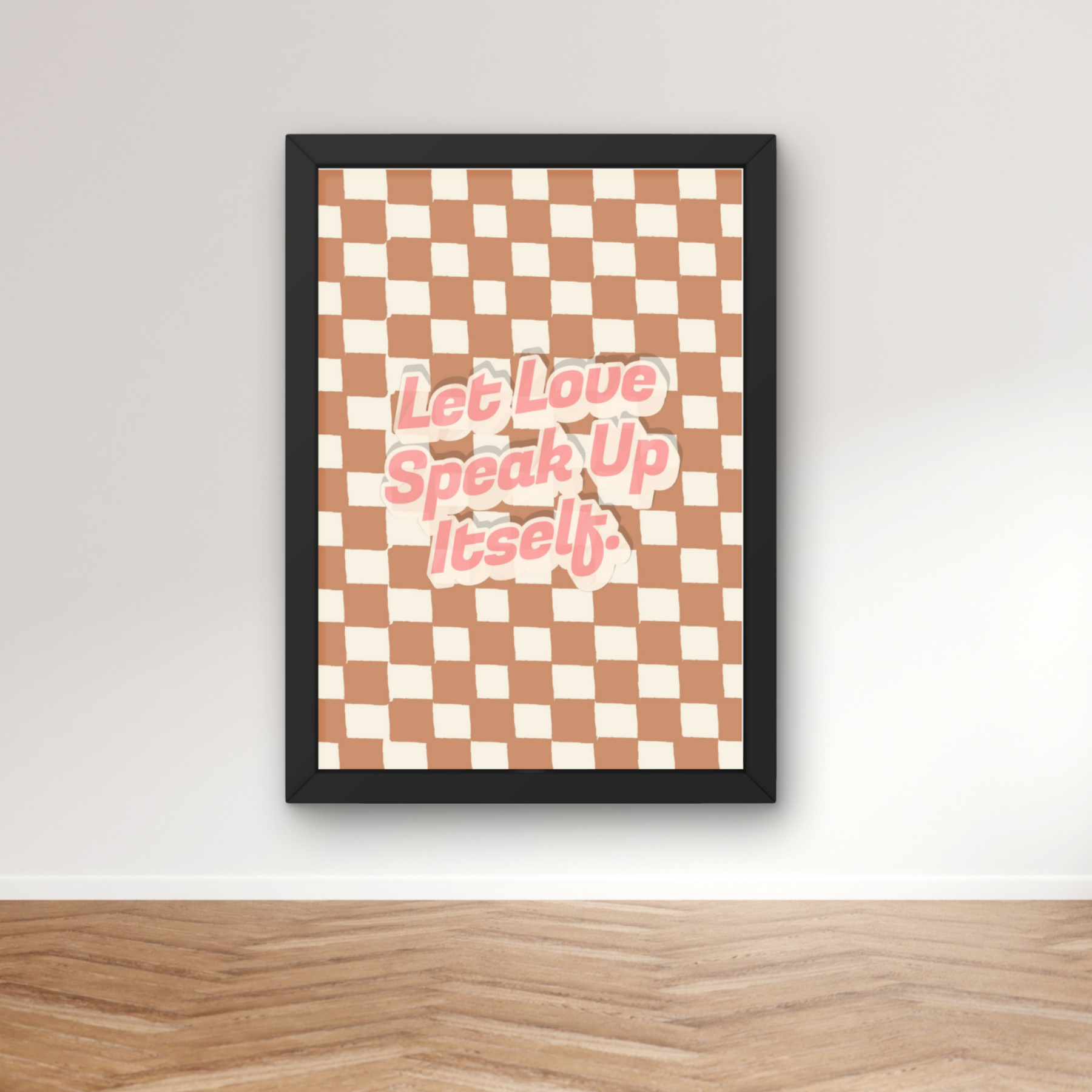 Let love speak  | beautiful south inspired Inspired checkerboard indie Music Print