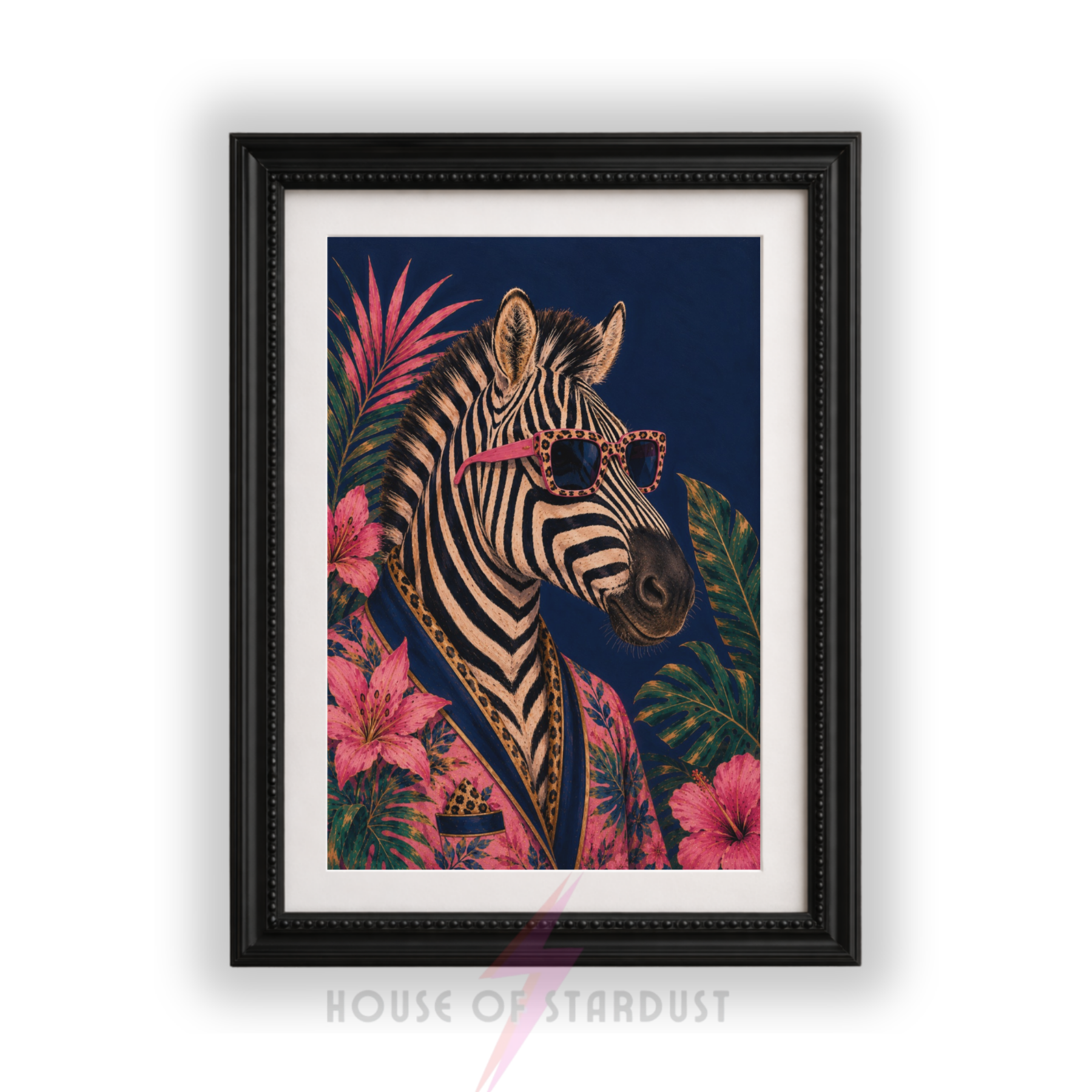 Maximalist Zebra | Bold jungle Art print