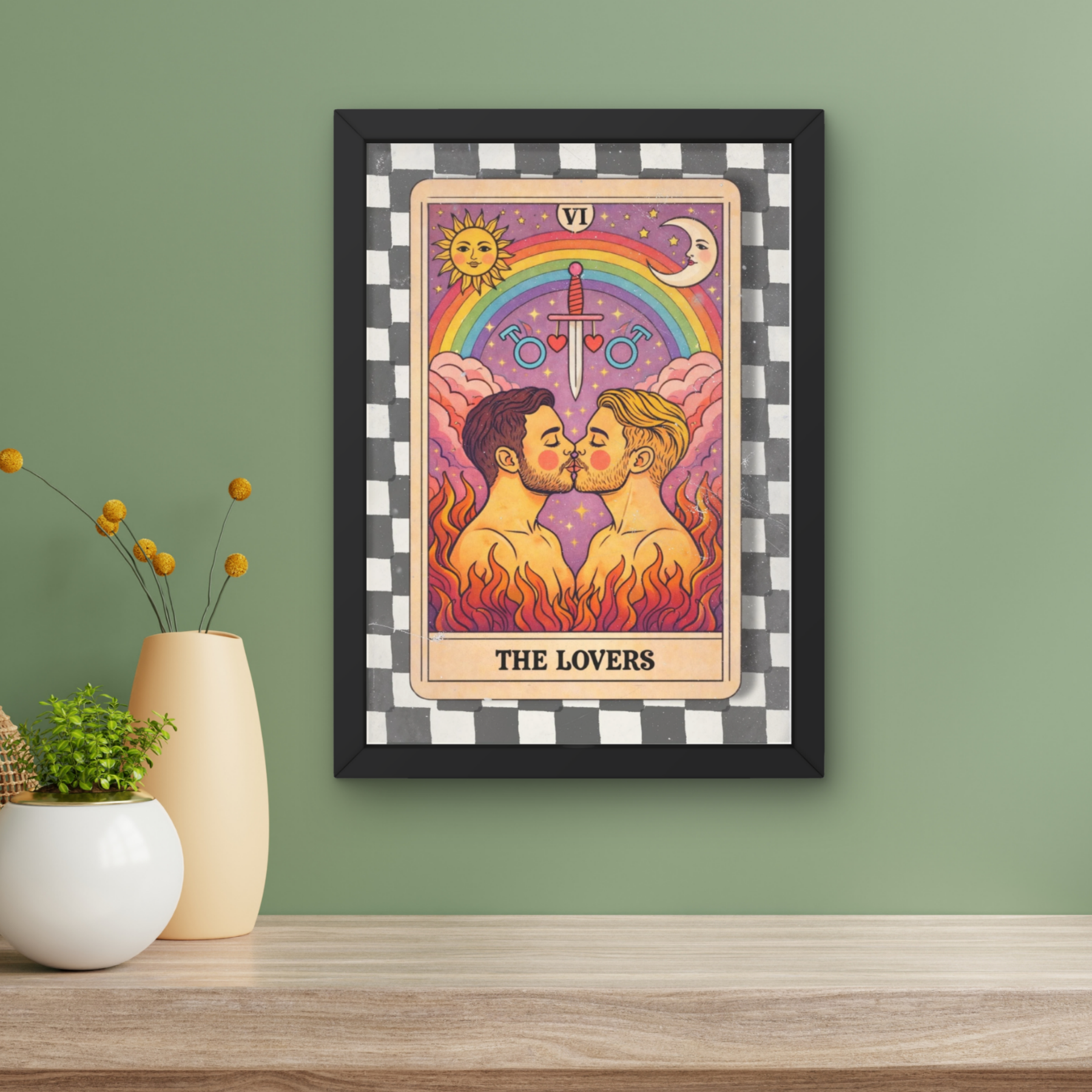 Boys | checkerboard tarot LGBTQ+ art print