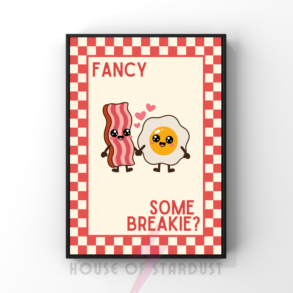 fancy some breakie? | Kitsch Kitchen checkerboard pastels collection print