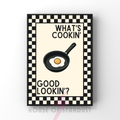 what's cookin' good lookin'? | Kitsch Kitchen checkerboard retro collection print