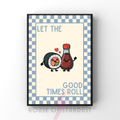 Let the good times roll Sushi | Kitsch Kitchen checkerboard pastels collection print