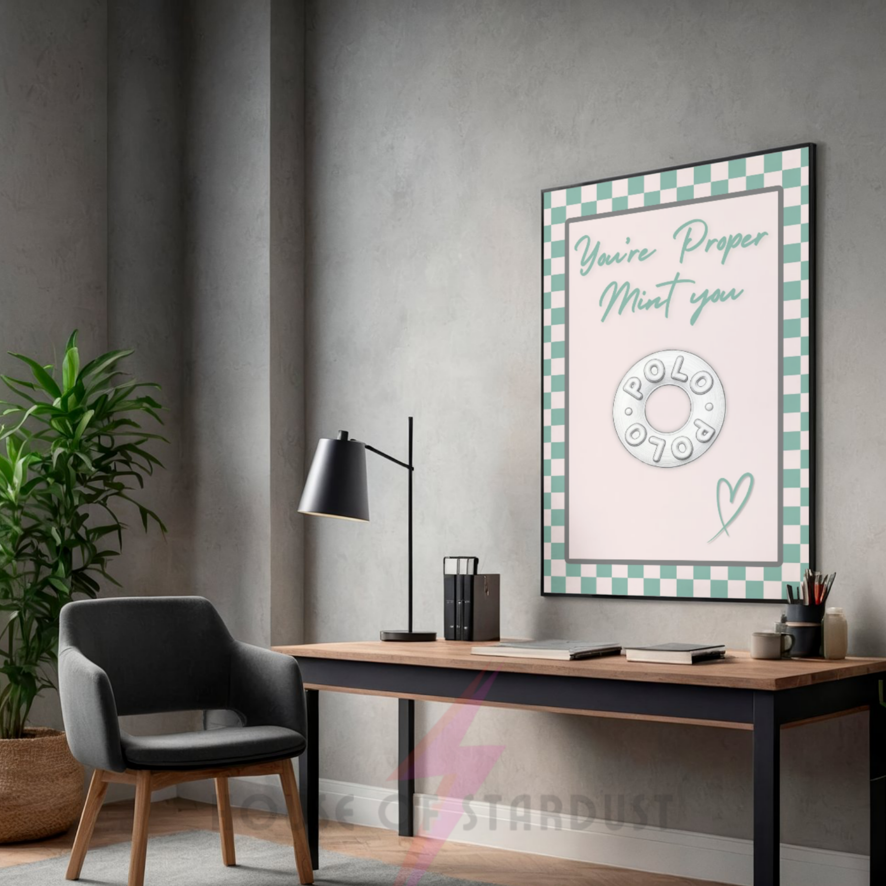 proper mint | checkerboard Manchester polo art print