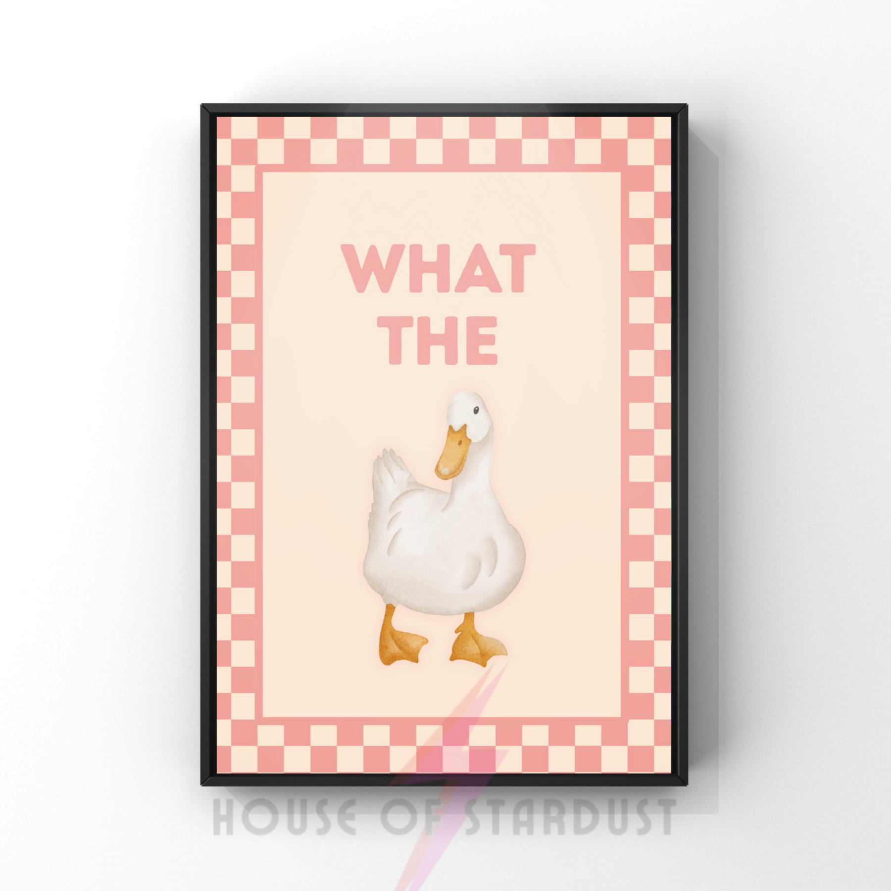 what the duck | checkerboard funny kitchen art print