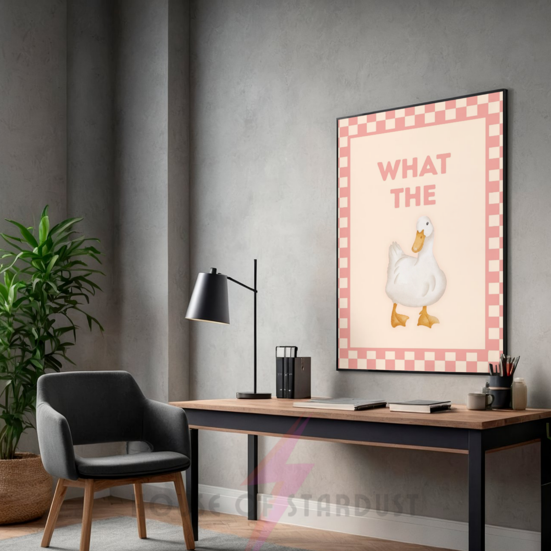 what the duck | checkerboard funny kitchen art print