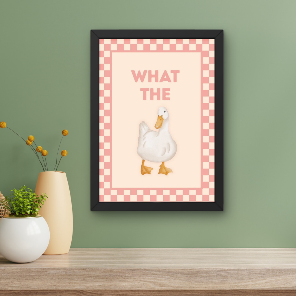 what the duck | checkerboard funny kitchen art print