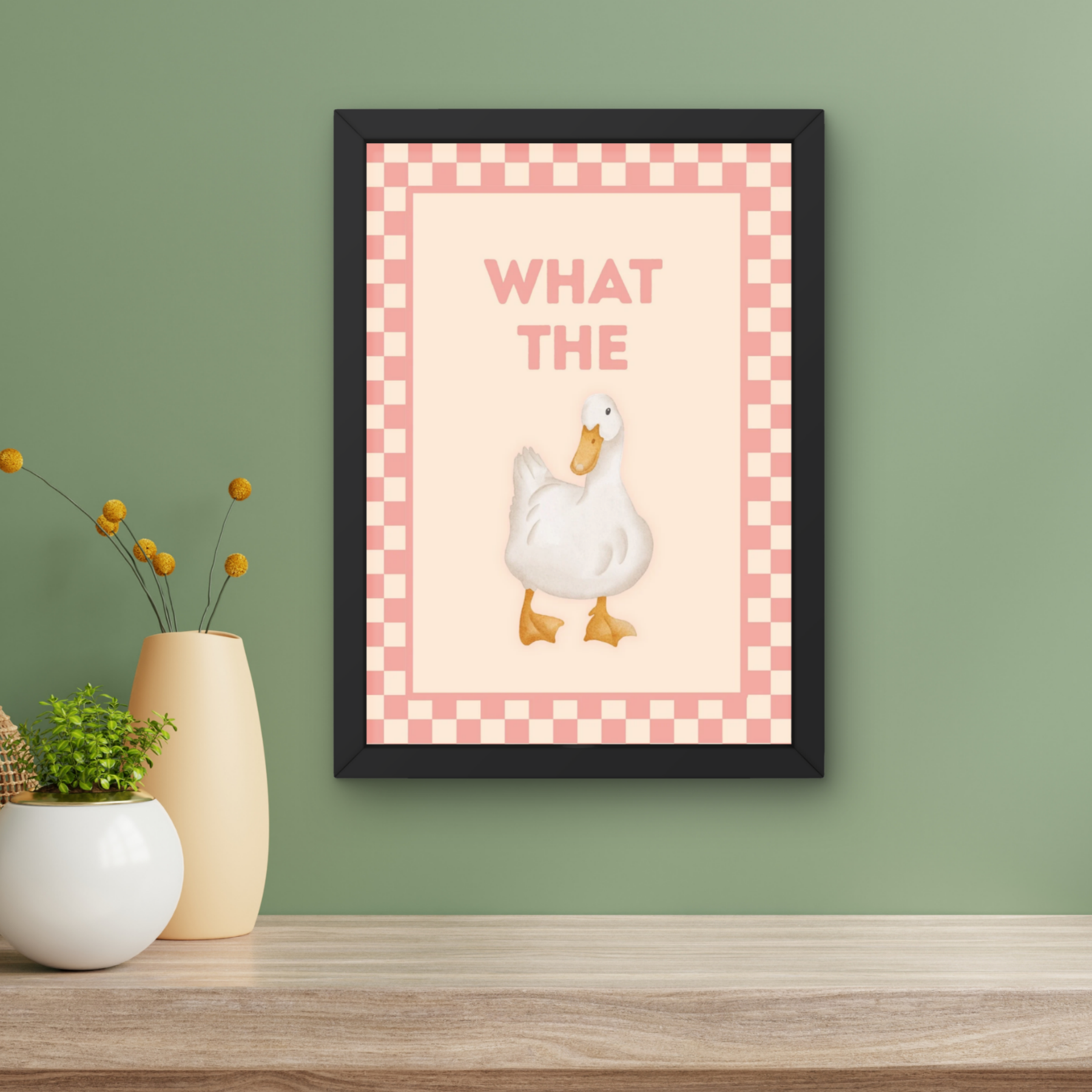 what the duck | checkerboard funny kitchen art print