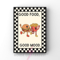 good food, good mood | Kitsch Kitchen checkerboard retro collection print