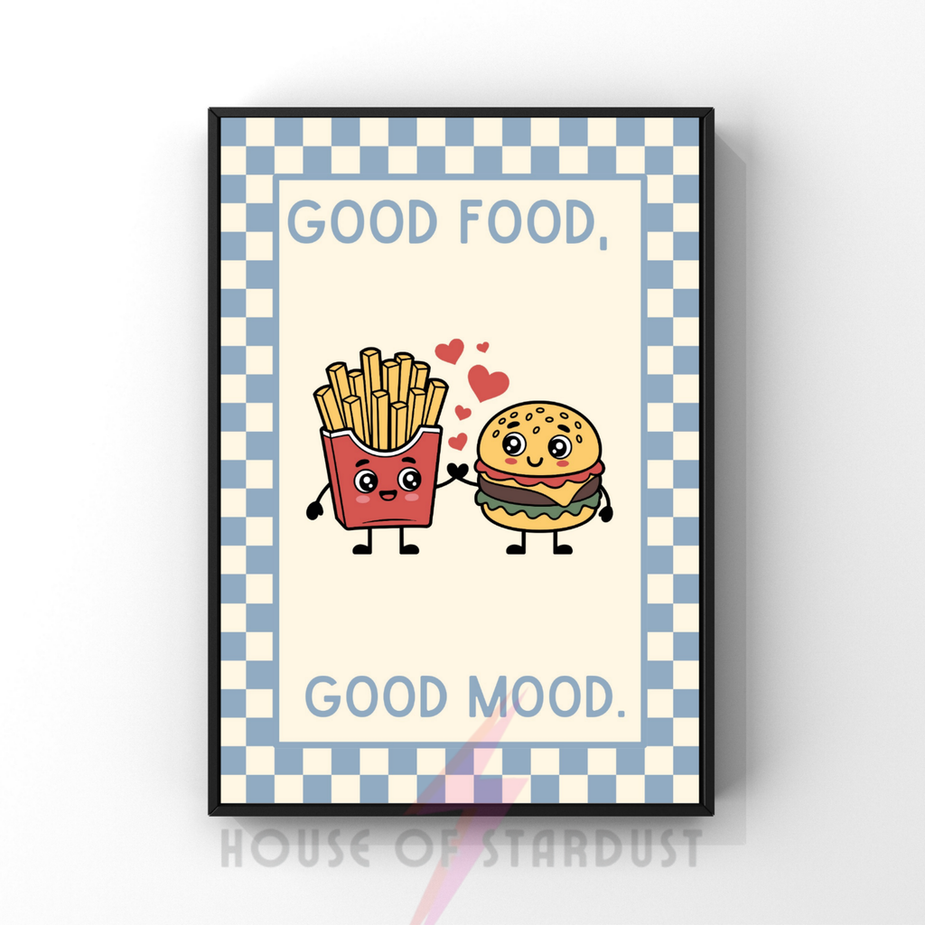 | Kitsch Kitchen checkerboard pastels collection print