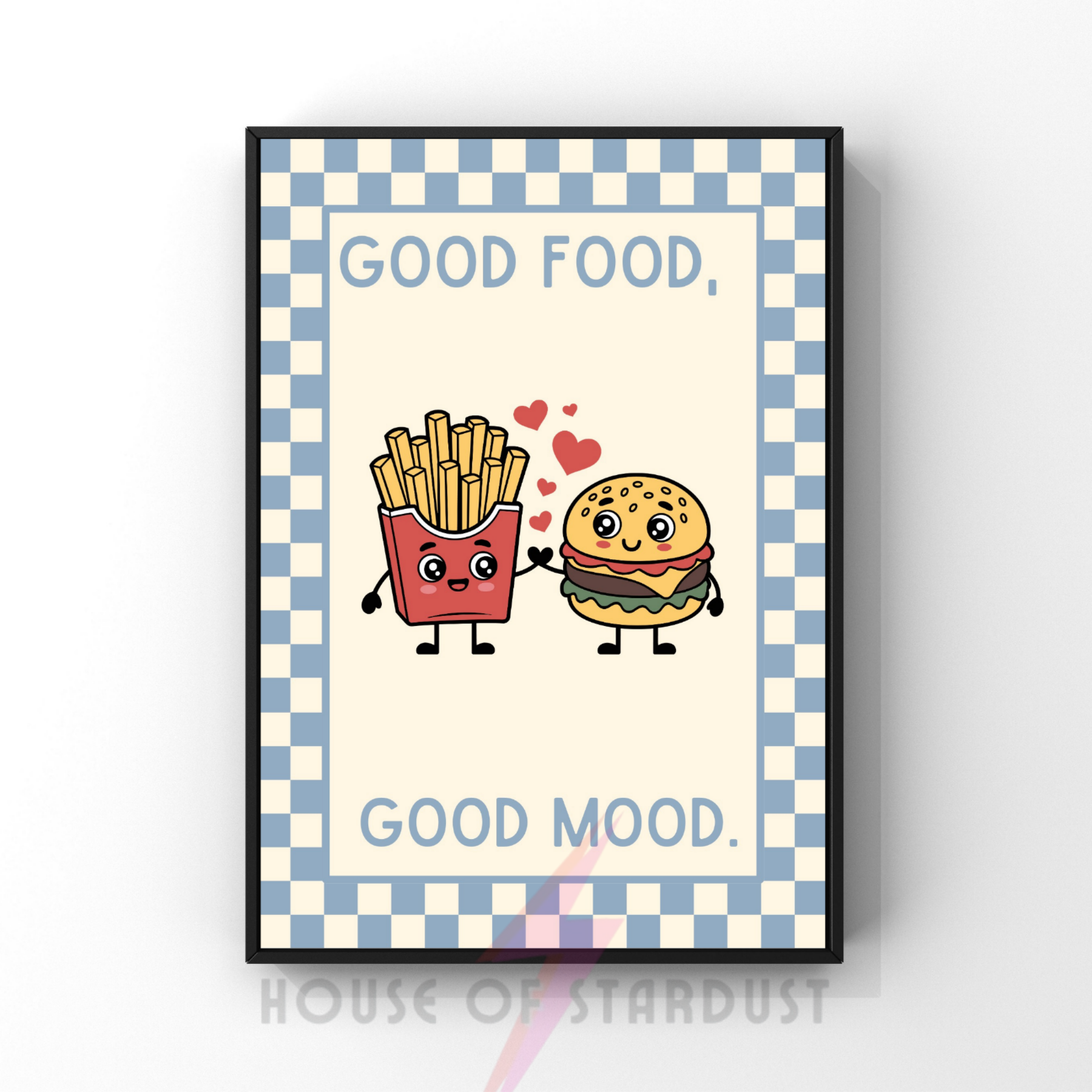 | Kitsch Kitchen checkerboard pastels collection print