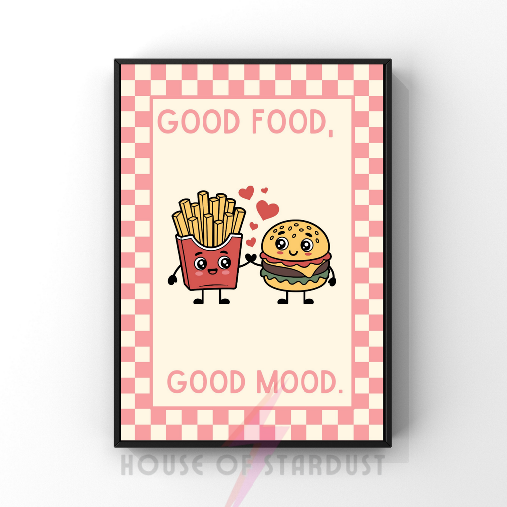 | Kitsch Kitchen checkerboard pastels collection print