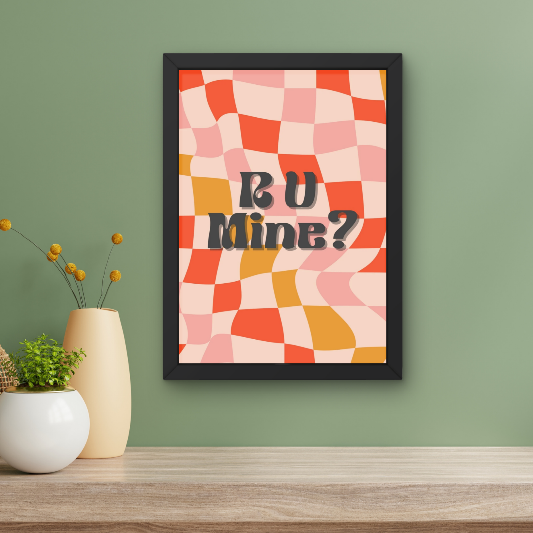 R u Mine? | checkerboard indie art print