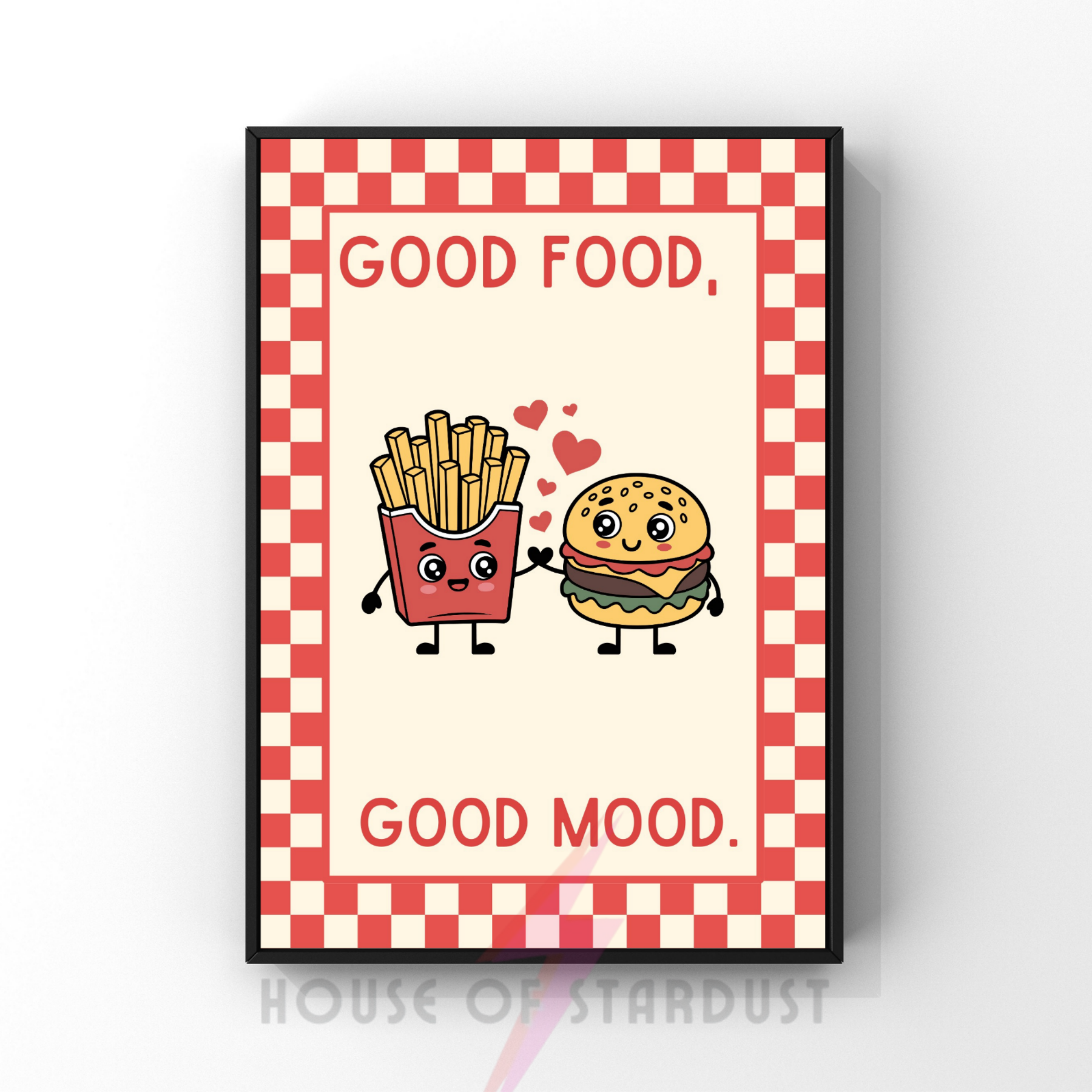 | Kitsch Kitchen checkerboard pastels collection print