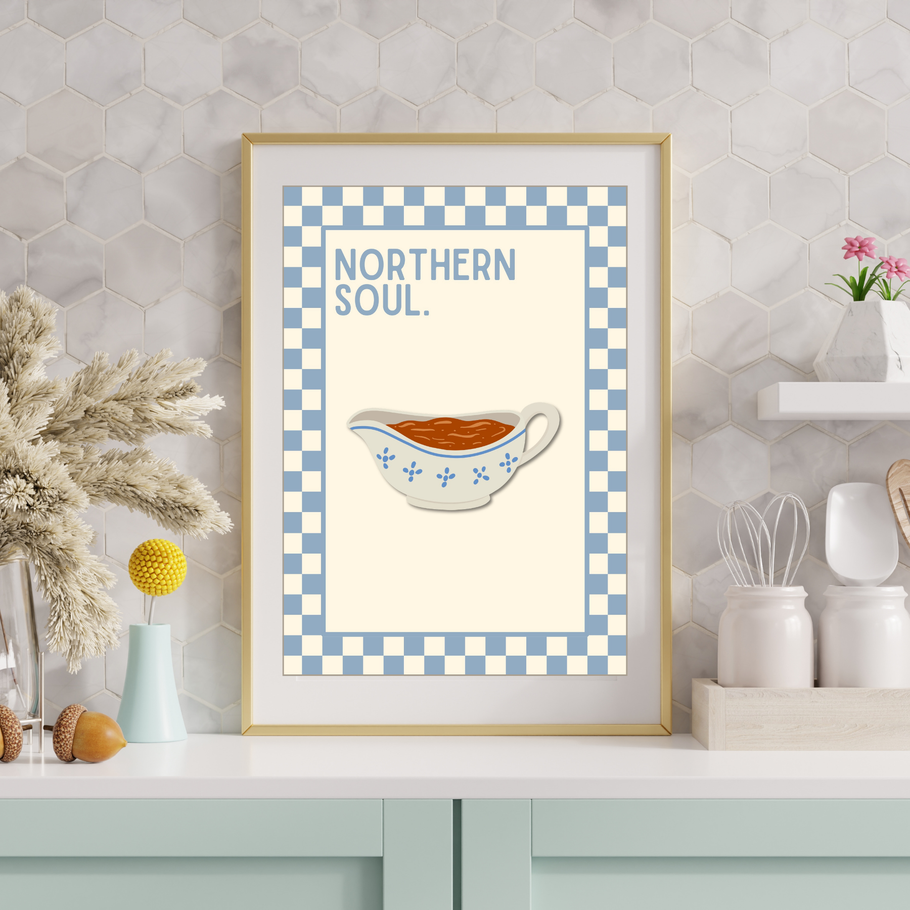 Northern Soul | Kitsch Kitchen checkerboard pastels collection print