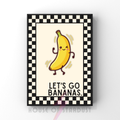 Let's go bananas | Kitsch Kitchen checkerboard retro collection print