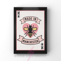 made in Manchester | playing card bee art print