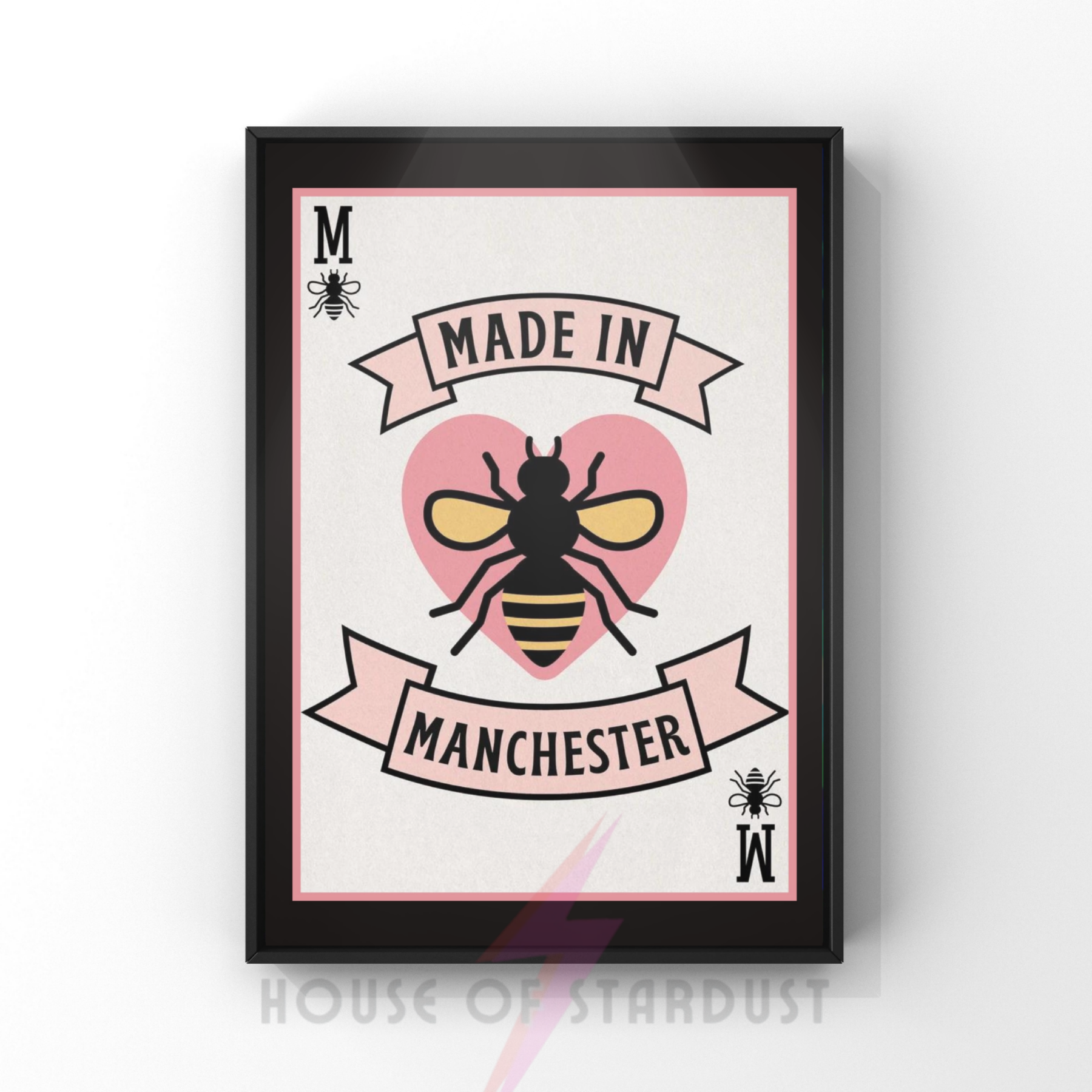 made in Manchester | playing card bee art print