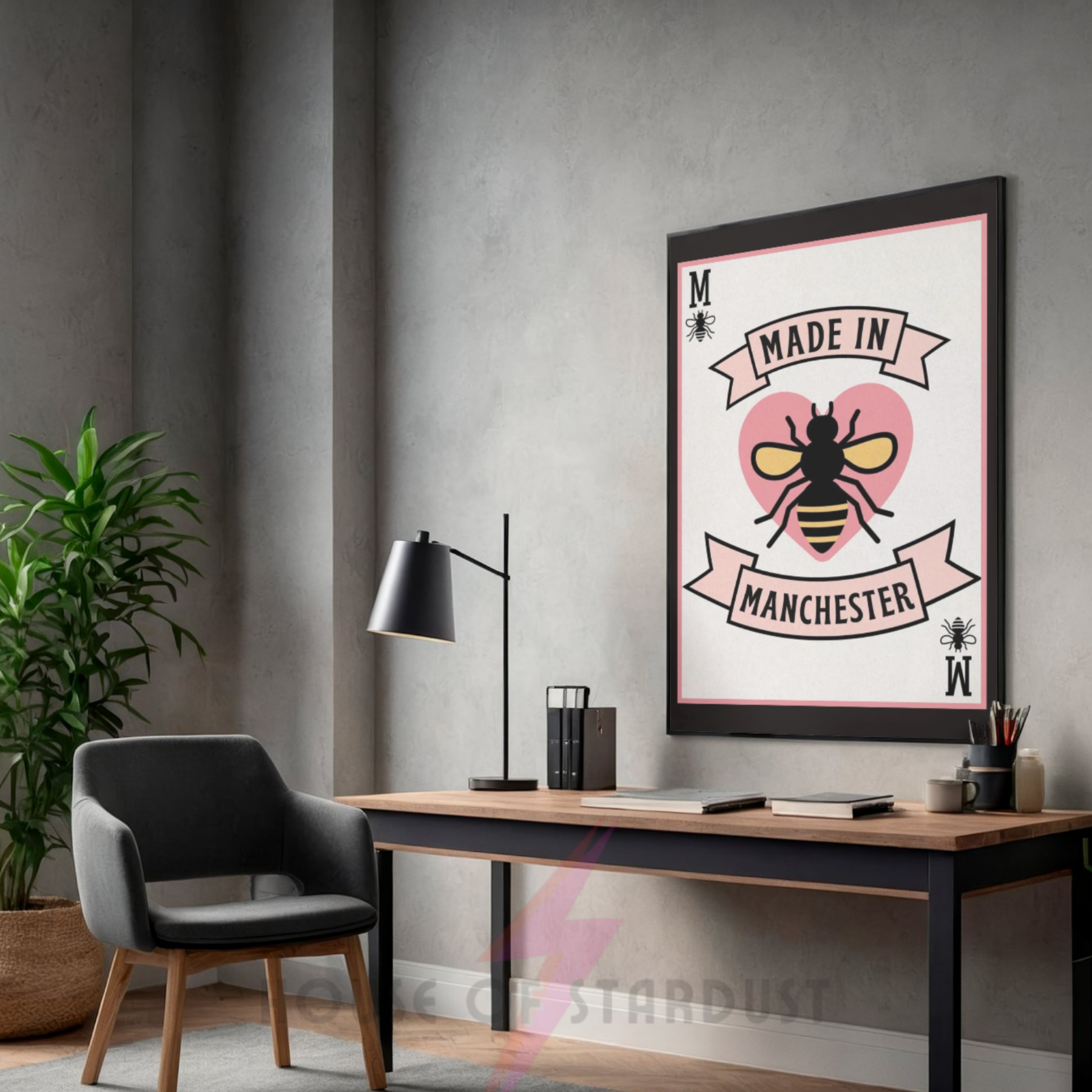 made in Manchester | playing card bee art print