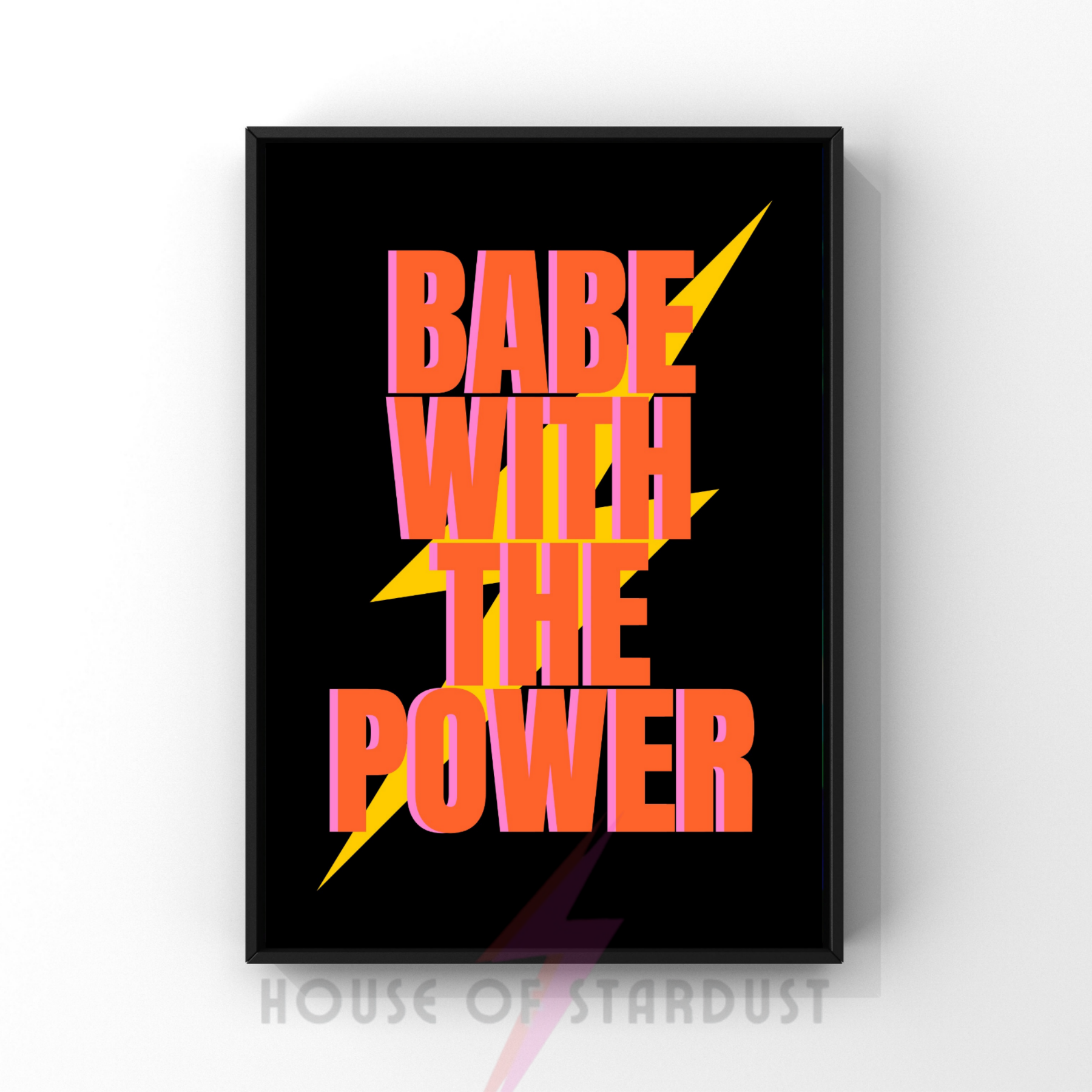 babe with the power | bowie inspired feminist girl power art print