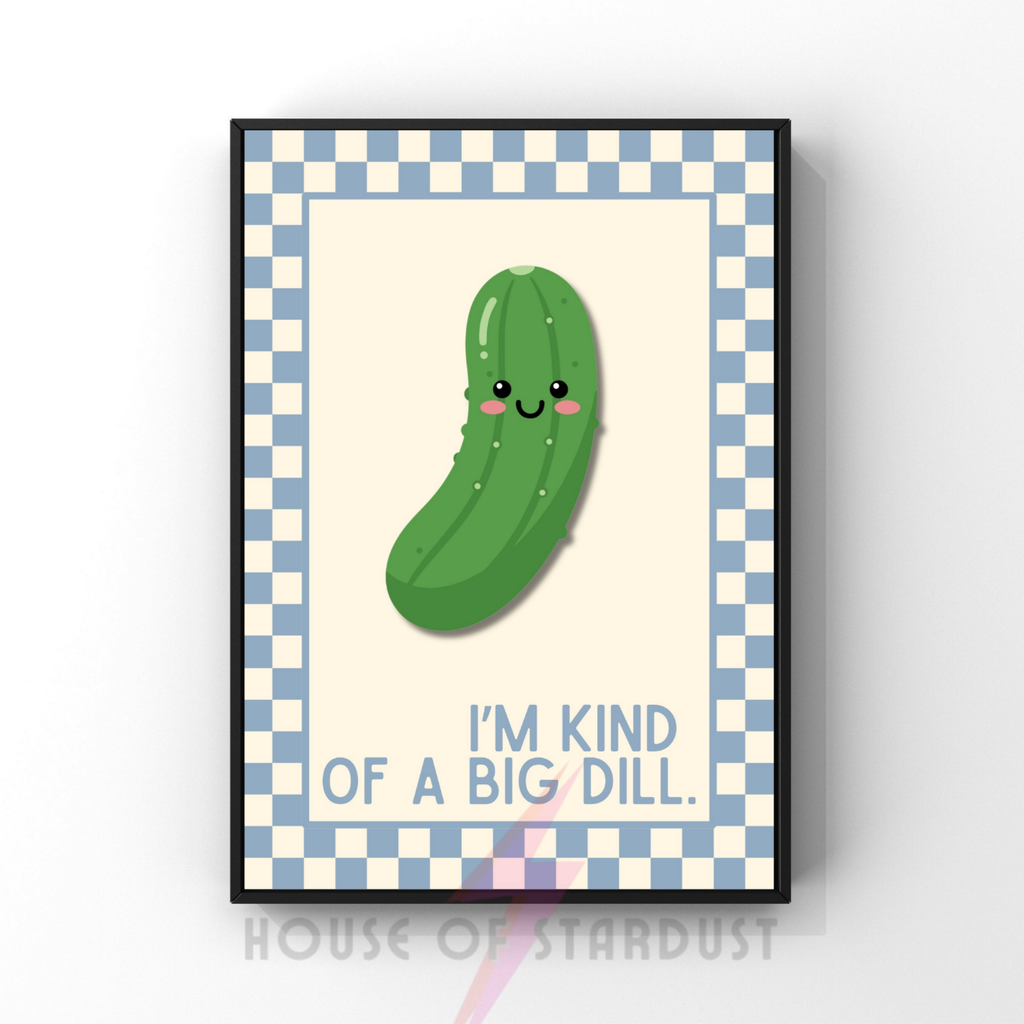 Kind of a big dill | Kitsch Kitchen checkerboard pastels collection print