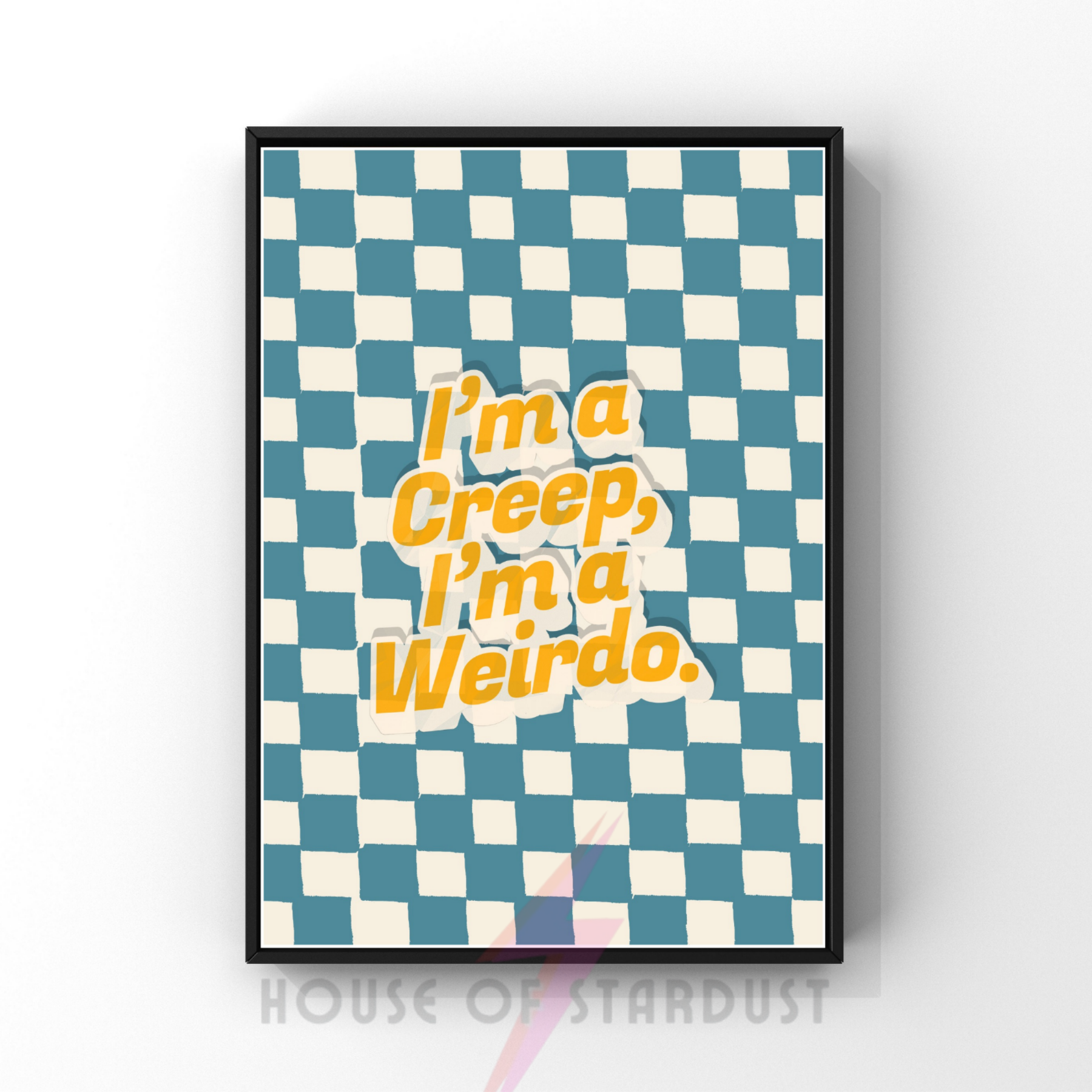 creep | radiohead Inspired checkerboard indie Music Print