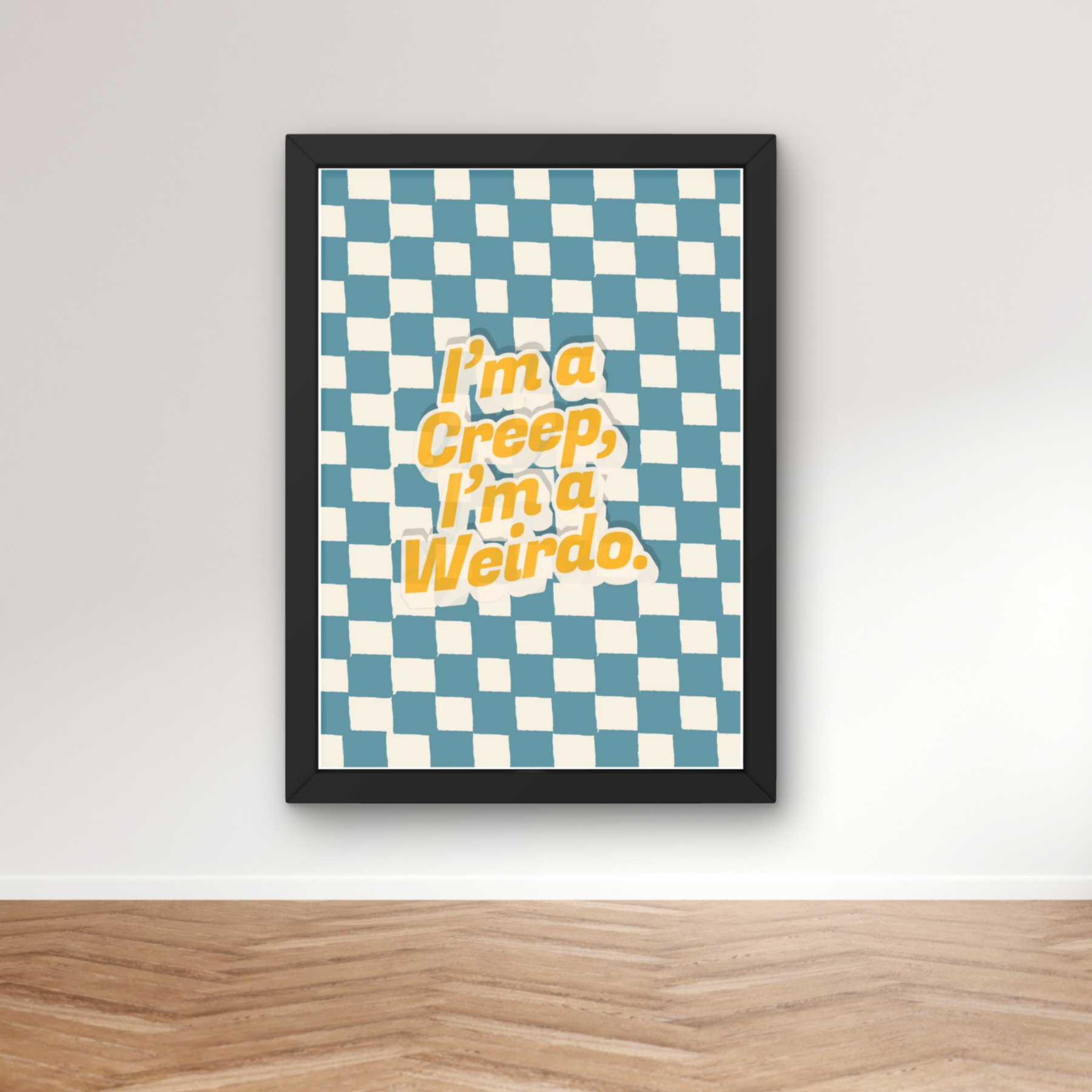 creep | radiohead Inspired checkerboard indie Music Print