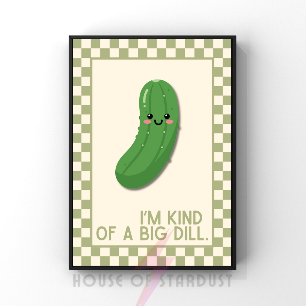 Kind of a big dill | Kitsch Kitchen checkerboard pastels collection print