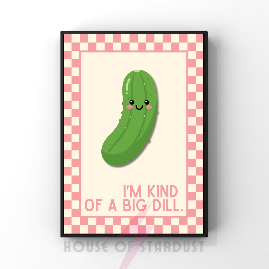 Kind of a big dill | Kitsch Kitchen checkerboard pastels collection print