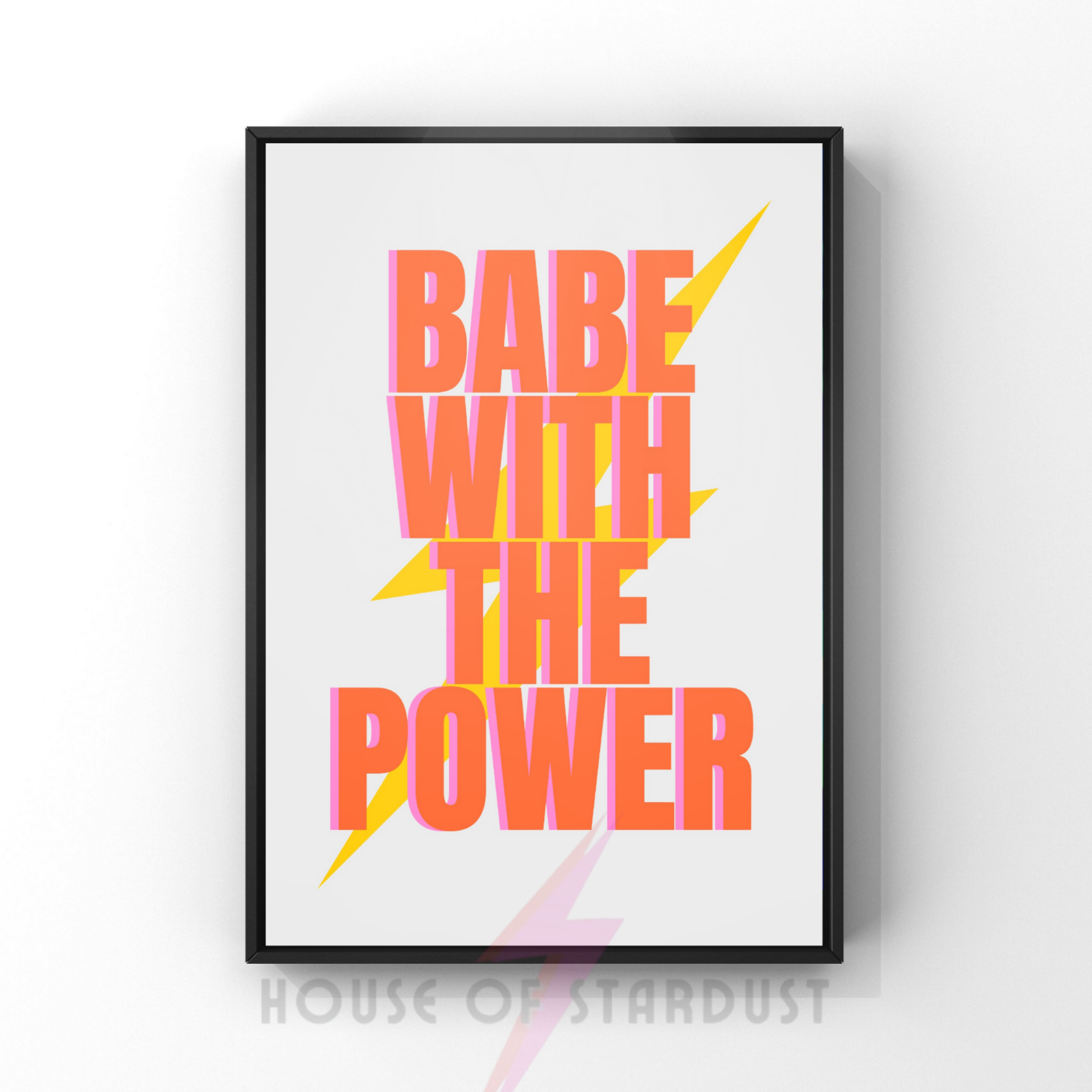 babe with the power | bowie inspired feminist girl power art print