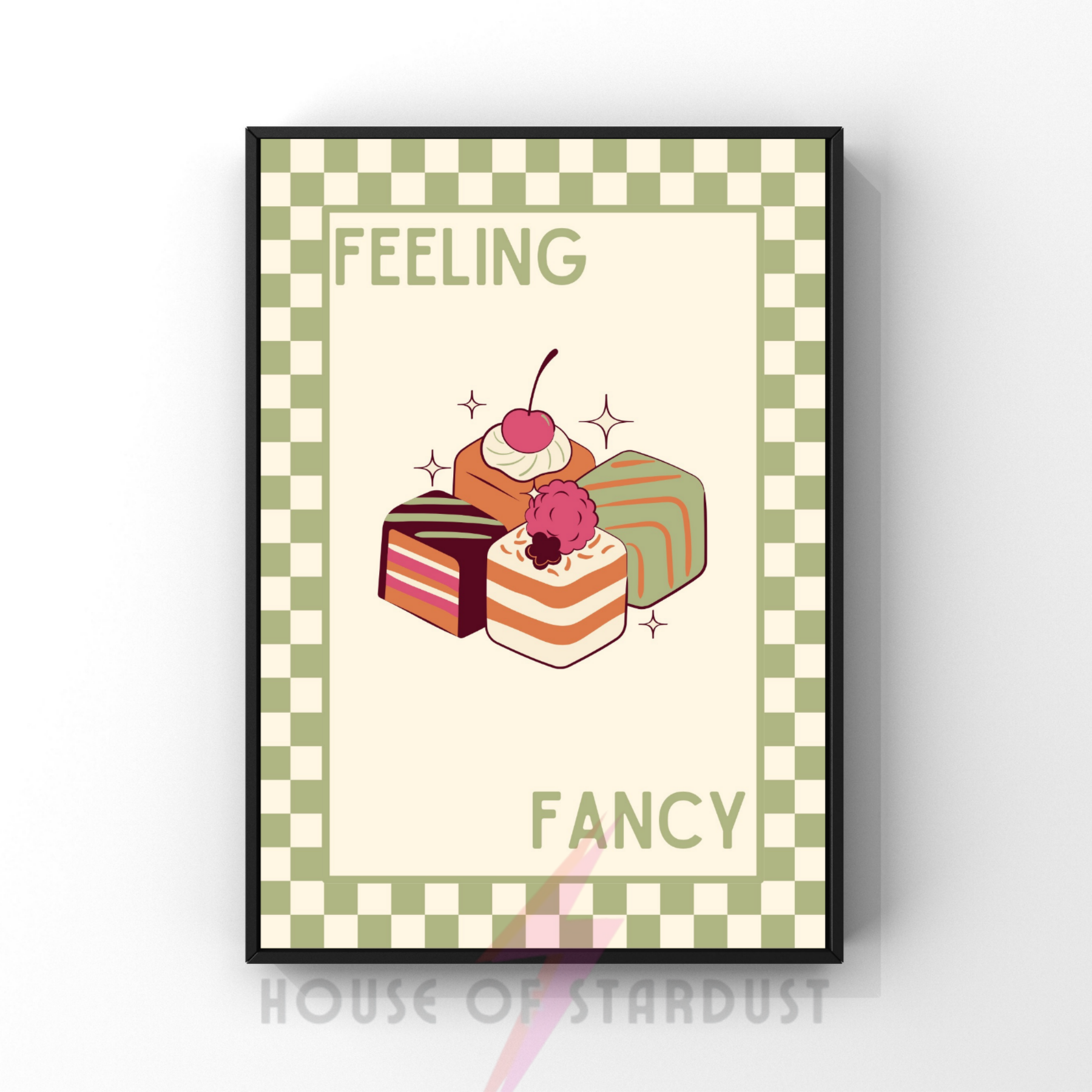 feelin' fancy | Kitsch Kitchen checkerboard pastels collection print