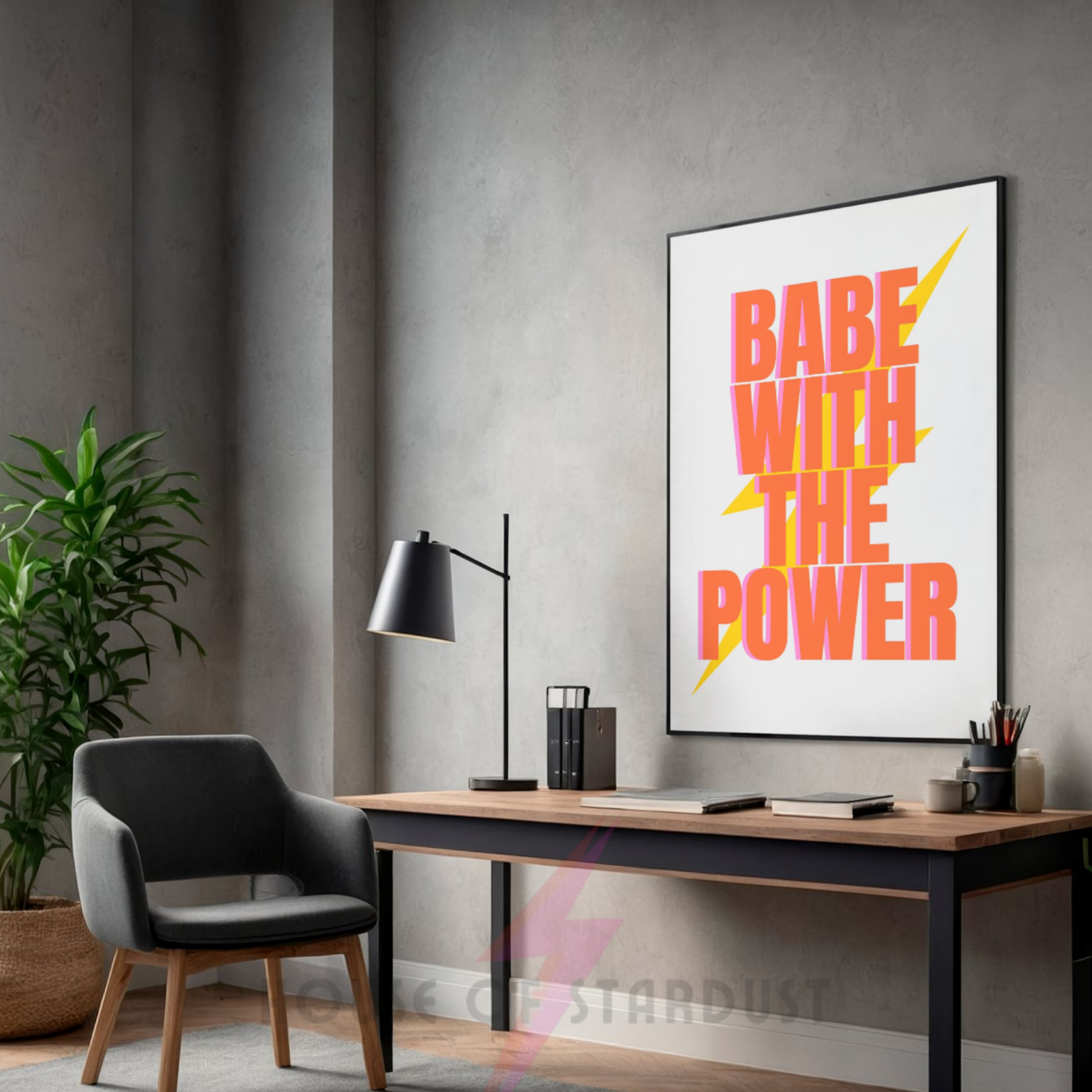 babe with the power | bowie inspired feminist girl power art print