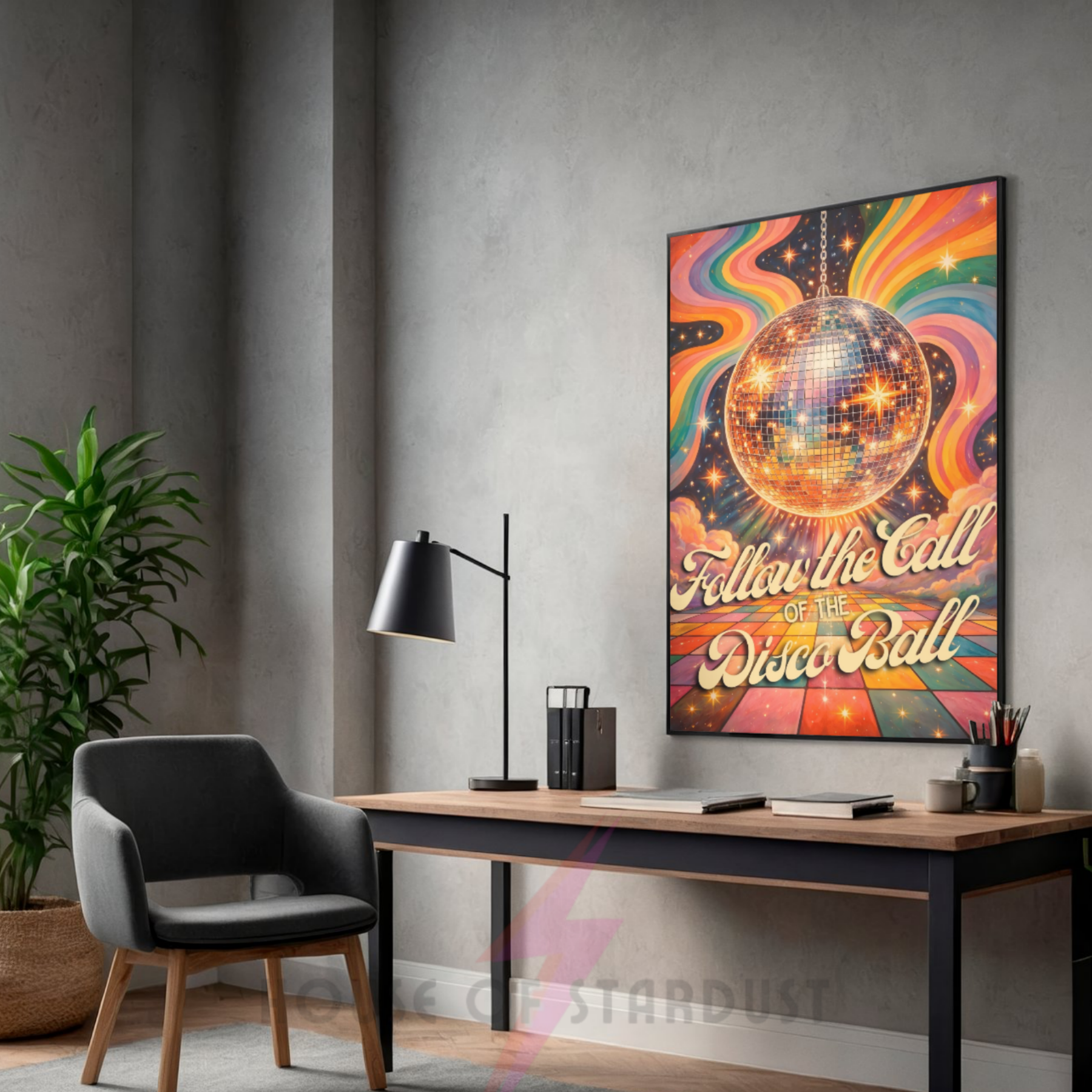 Follow the call of the disco ball| groovy retro Print