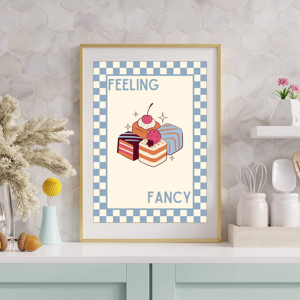 feelin' fancy | Kitsch Kitchen checkerboard pastels collection print