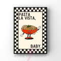 pasta la vista baby | Kitsch Kitchen checkerboard retro collection print