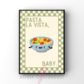 pasta la vista baby | Kitsch Kitchen checkerboard pastels collection print