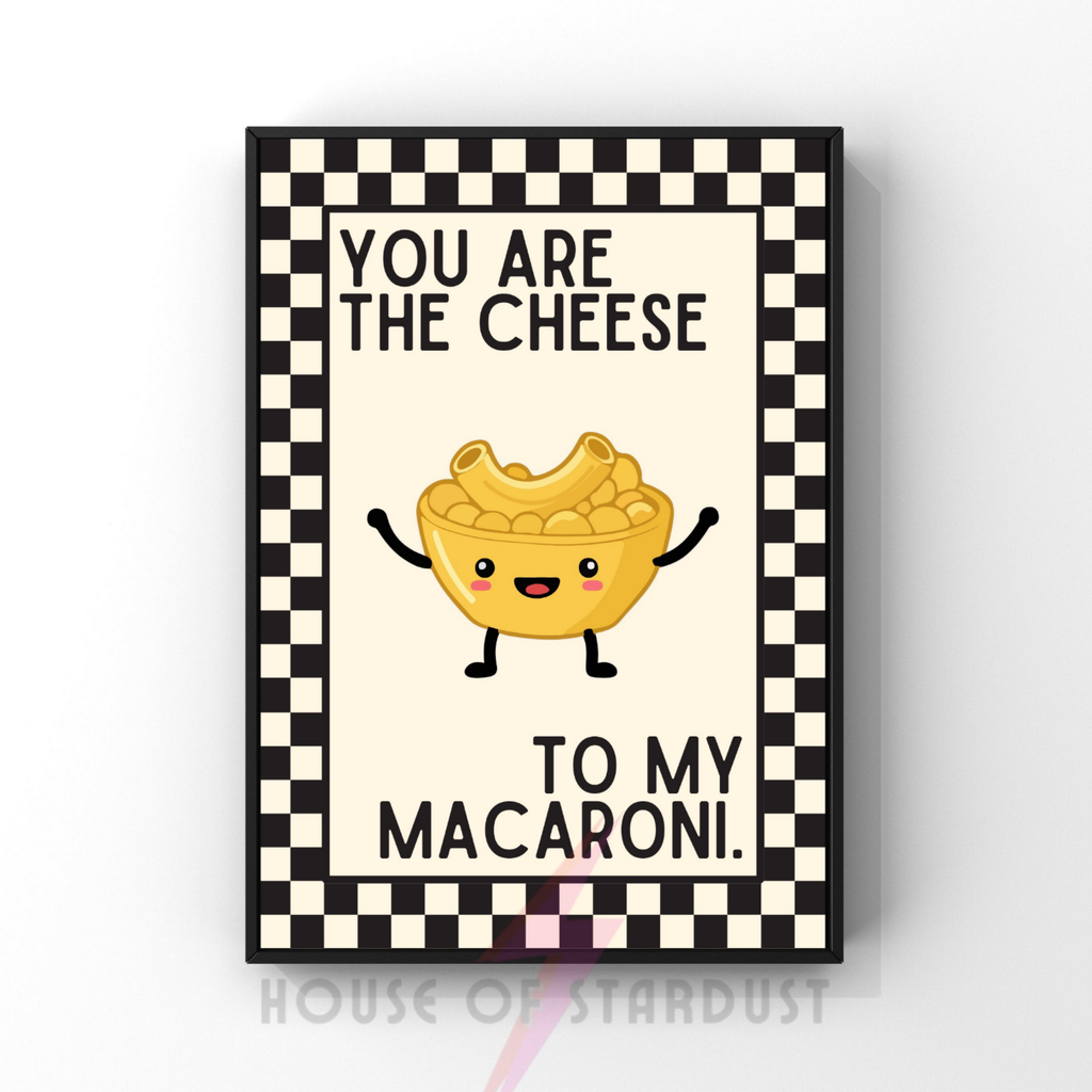 cheese to my macaroni | Kitsch Kitchen checkerboard retro collection print