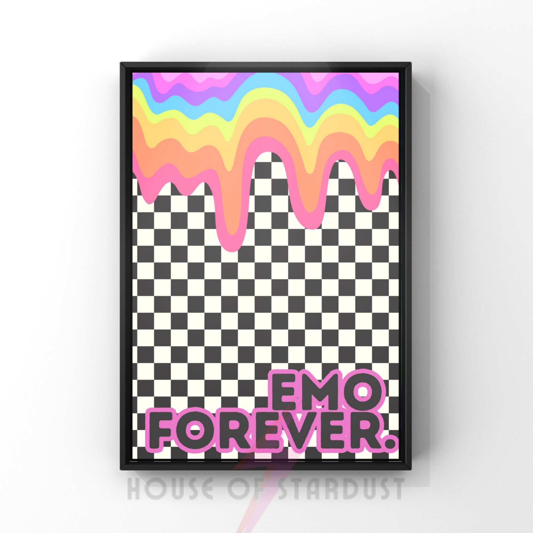 emo forever | checkerboard emo art print