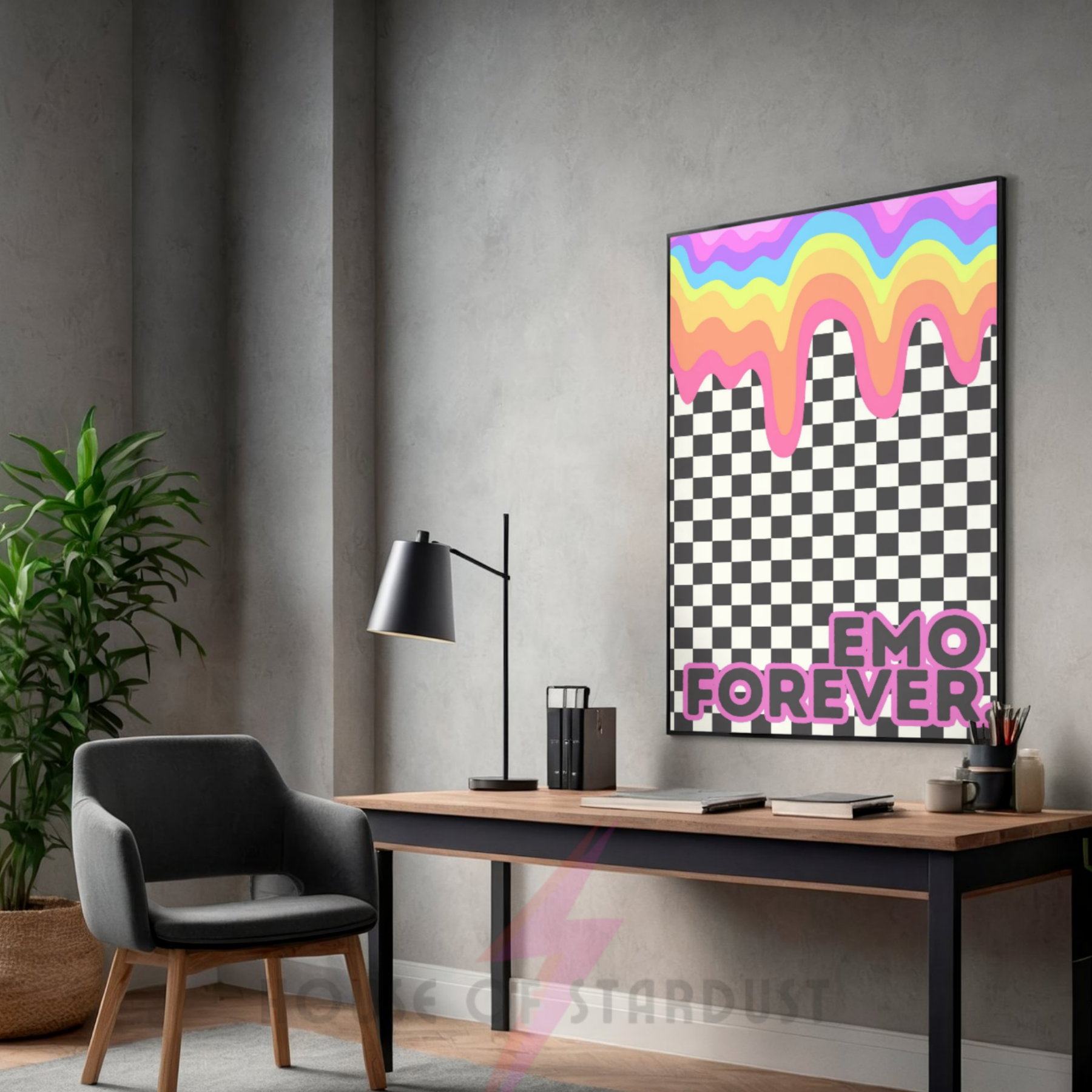 emo forever | checkerboard emo art print