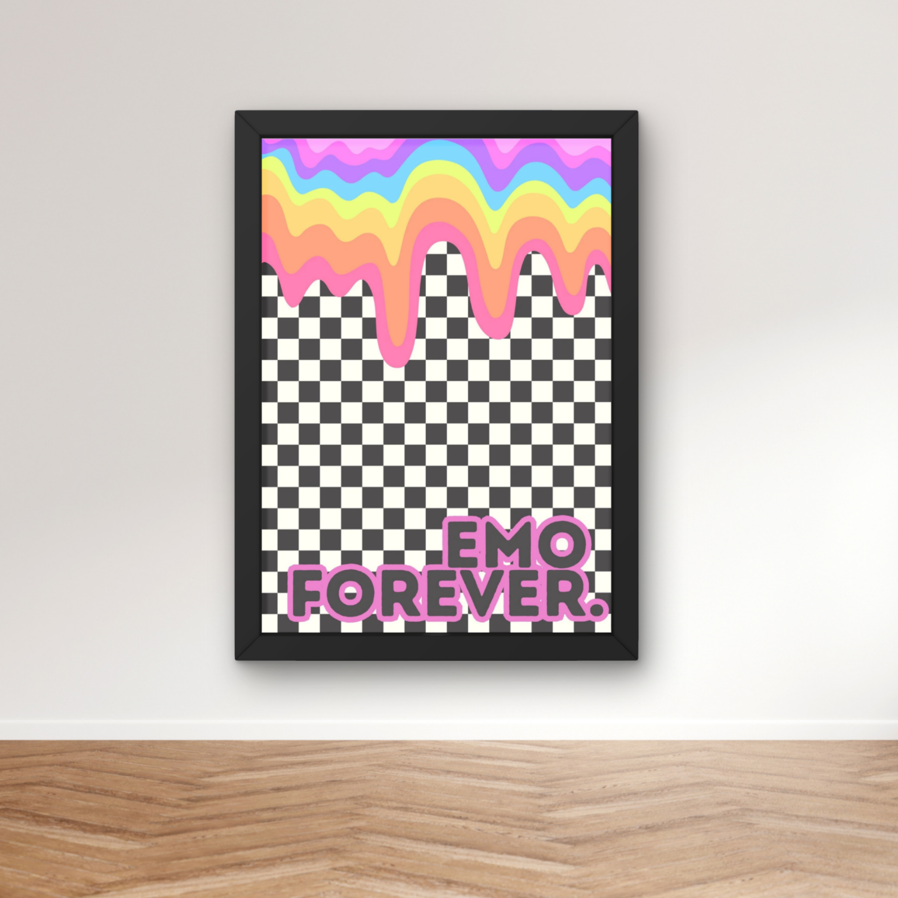 emo forever | checkerboard emo art print
