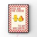cheese to my macaroni | Kitsch Kitchen checkerboard pastels collection print