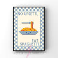 no upsetti, eat spaghetti | Kitsch Kitchen checkerboard pastels collection print