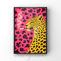 Bold Hot pink | retro smokin' leopard art print