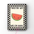 twistin' my melon man | inspired Kitsch Kitchen checkerboard retro collection print