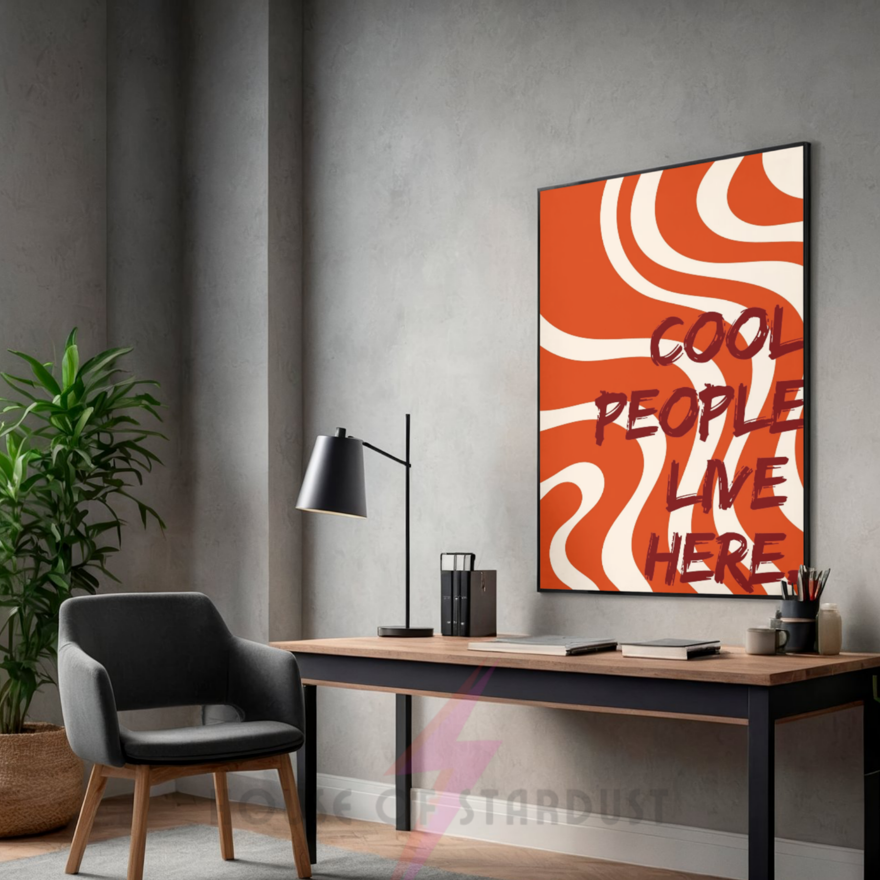 cool people live here | retro waves art print