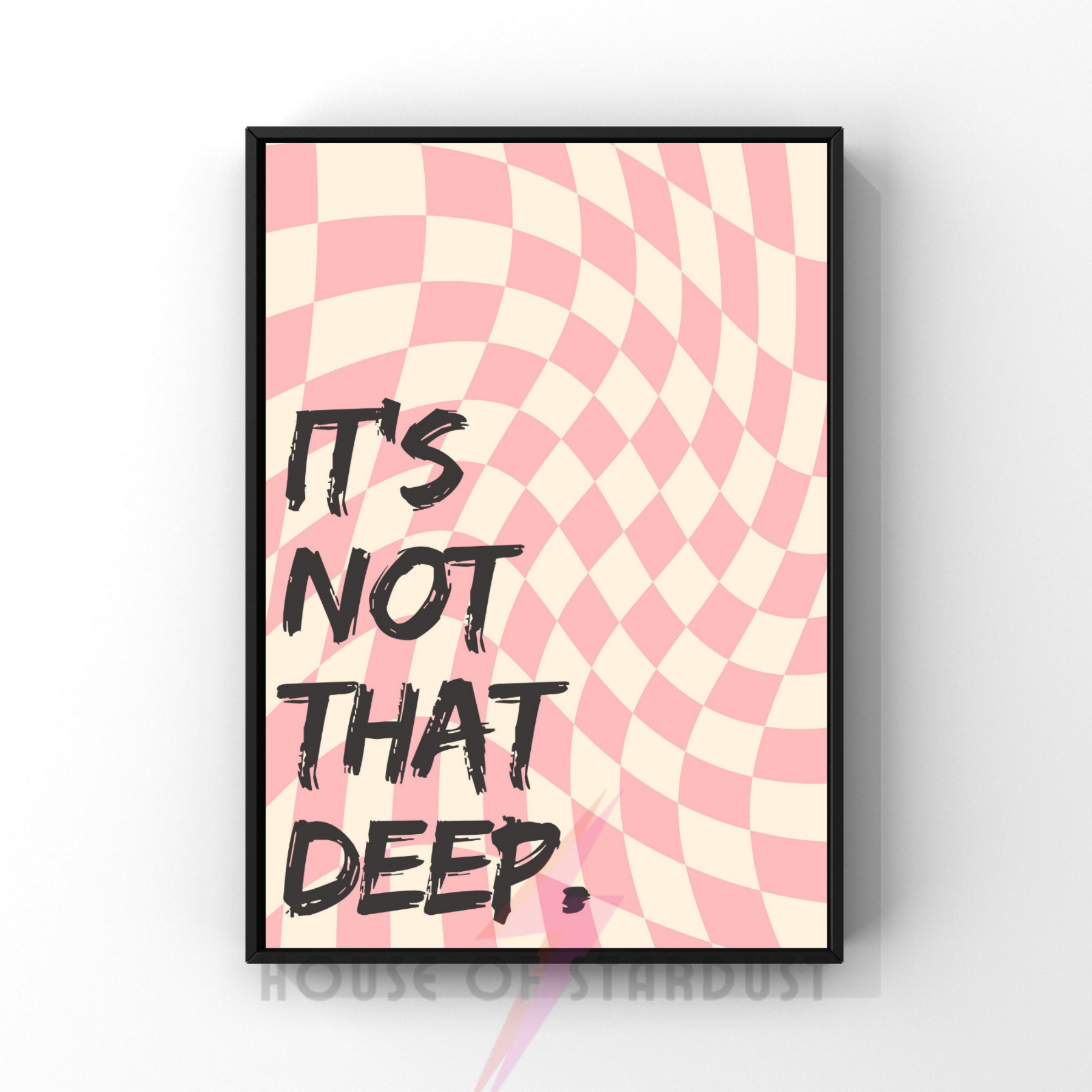 It's not that deep | retro checkerboard art print