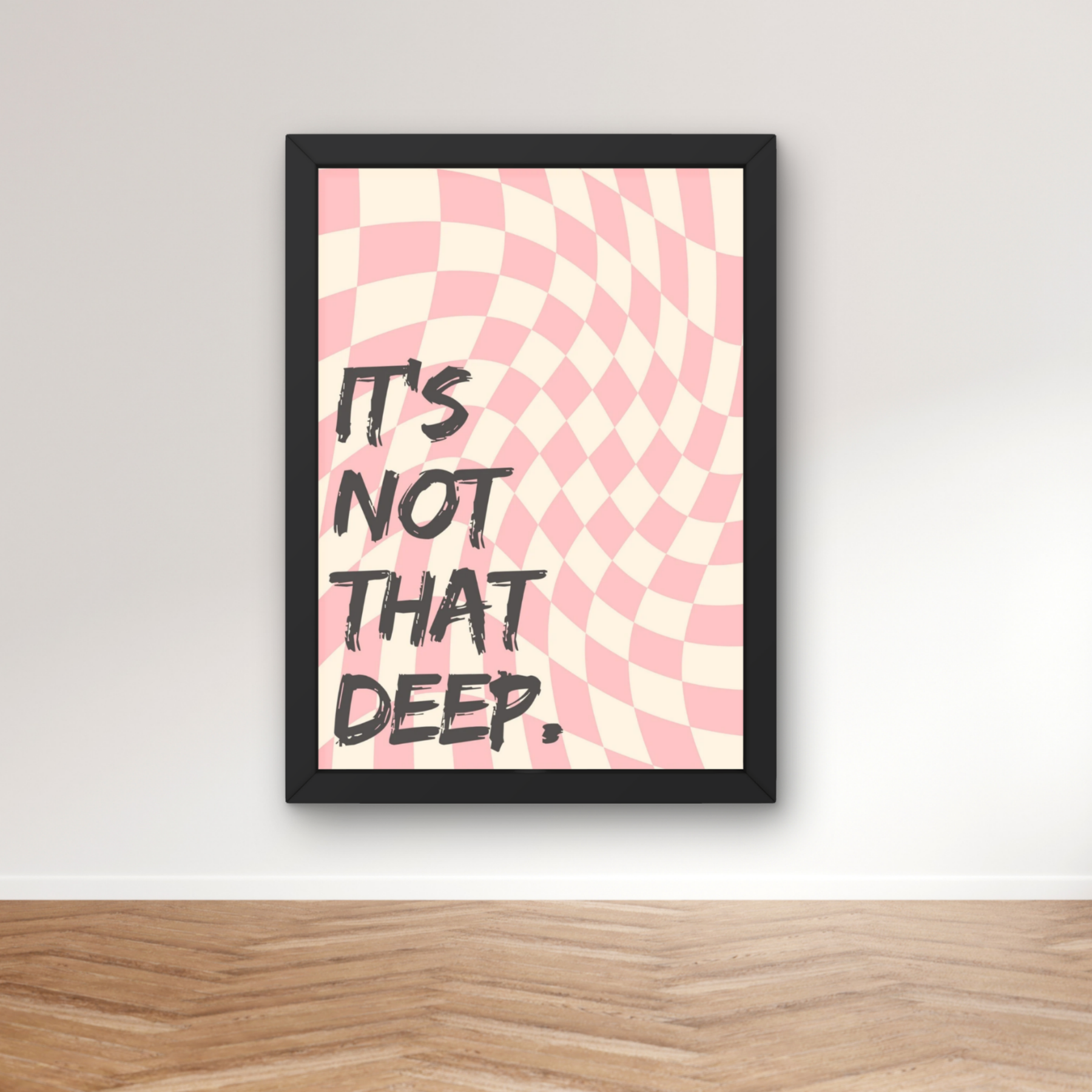 It's not that deep | retro checkerboard art print