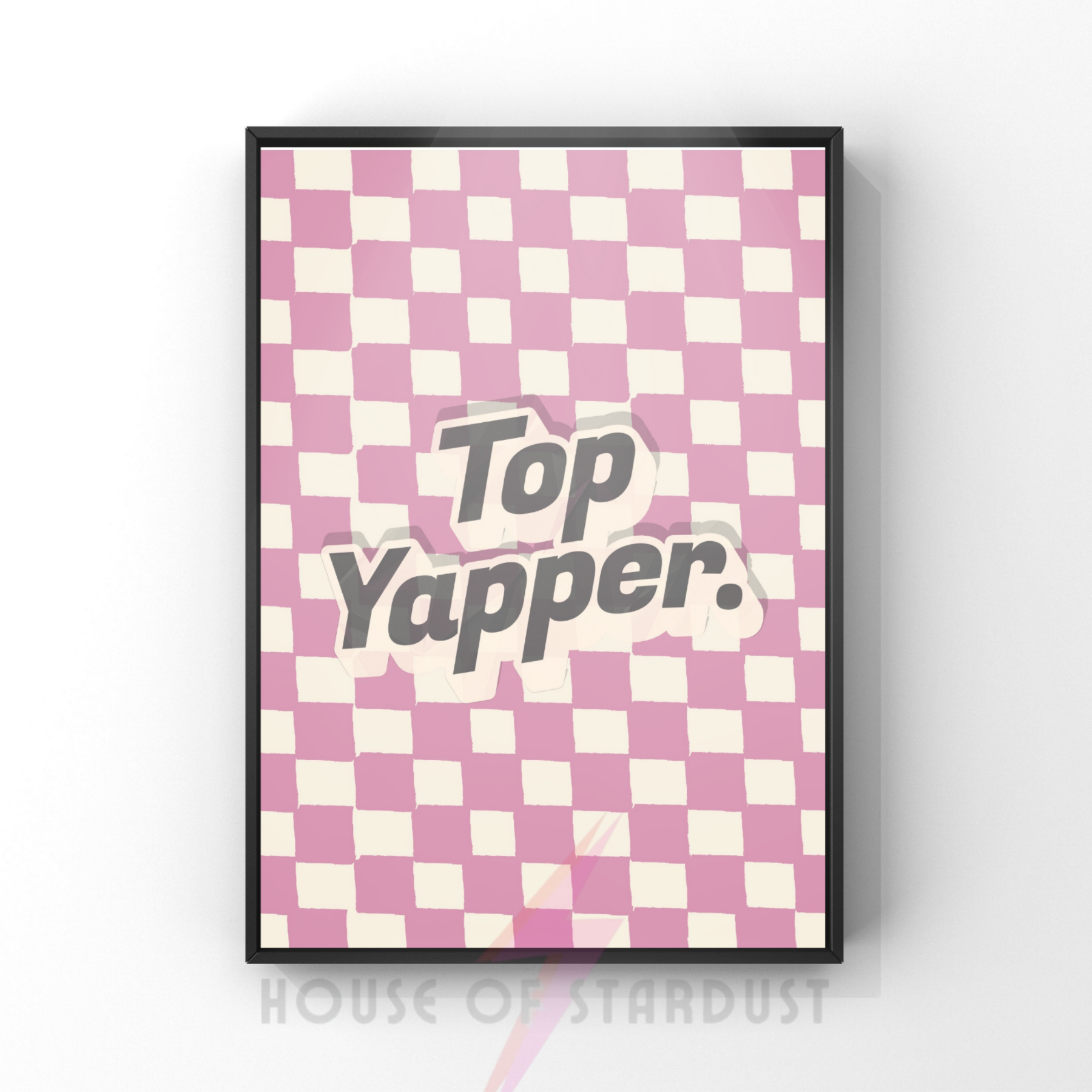 Top Yapper | funny checkerboard typography Print