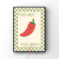 too hot, too spicy | Kitsch Kitchen checkerboard pastels collection print